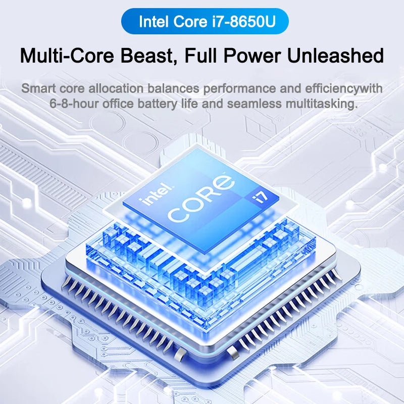 LENO HOT Ultra Slim 14.1" Laptop 32GB 2TB Windows 11 Intel Core i7 8650U Gaming Computer PC Gamer office Notebook 1920*1080 HD